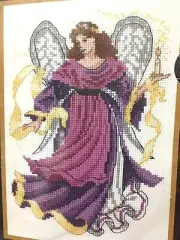 Dimensions ~ ANGEL OF LIGHT Cross Stitch Kit - NEW ~ 5" x 7" Purples