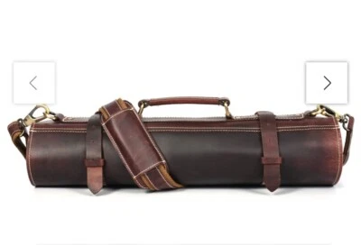 TOLREDO Bend Leather 10 Slot Chef Knife Roll Set, Walnut/Dark Brown, BRAND NEW!