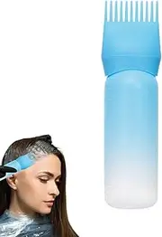 Root Comb Bottle,Shampoo Bottle Hair Oiling Bottle | Graduated Scale Scalp Comb Portable Root Comb for Beauty School Barber Shop