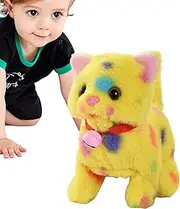 Cat Toys for Kids,Battery Powered Animated Realistic Cat with Wagging Tail | Cute Electronic Walking Animal for Youth, Boys, Girls, Children