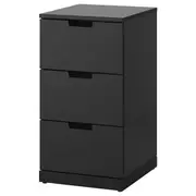 NORDLI chest of 3 drawers, anthracite, 40x76 cm