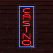 NEW "CASINO" w/BORDER VERTICAL 30x12 INCH LED FLEX WINDOW/WALL INDOOR SIGN 31531
