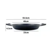 (40Cm) Flat-Bottomed Frying Pan With Two Handles Non-Stick Pancake Pan Boiled HG