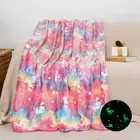 Glow in The Dark Blanket Unicorns, 50 x60 inch Luminous Blanket for 3 4 5 6 7...