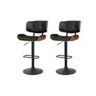 NNEDSZ Kitchen Bar Stools Gas Lift Stool Chairs Swivel Barstool Leather Black x2
