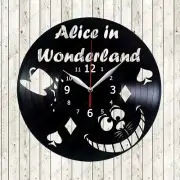 Alice in Wonderland Vinyl Record Wall Clock Decor Handmade 19