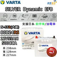 在飛比找momo購物網優惠-【VARTA 華達】N-55 80B24RS EFB 啟停車