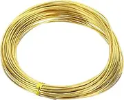 uxcell Half Hard Brass Wire, 1Pcs 16Gauge/1.3mm Diameter 10m/32.8ft Pure Craft Wire for Jewelry Making Beading Garden Plants