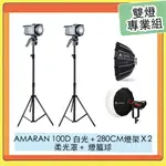 APUTURE 愛圖仕 AMARAN 100D LED持續燈 + 280CM 燈架 + LIGHT DOME SE 柔光罩 + LANTERN 燈籠球 雙燈專業組【夏日旅遊優惠中 再享點數回饋】