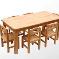 在飛比找蝦皮購物優惠-可開發票 廠傢直銷 幼兒園木質桌椅兒童實木課桌椅木製長方形加