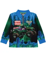 Kids Long Sleeve Monster Jam Polo