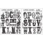 Tim Holtz Cling Stamps 7"X8.5"-Cirque Alphabet CMS065
