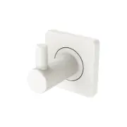 New Fienza Robe Hook Bathroom Clothes Towel Hanger Chrome Sansa White 83204MW