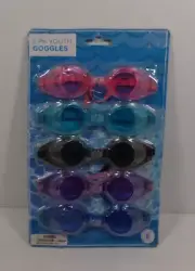 Goggles Youth 5 Pack Ages 6 and up MULTICOLORS Adjustable Strap New in Package