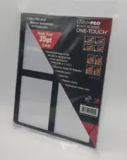Ultra Pro Black Border 4-Card Magnetic UV One Touch Card Holder Holds 35pt Cards