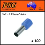 Cable Ferrules IN STRIPS 0.75mm2 x 100 pack, Bootlace, Pin Crimps, Wire Sleeves