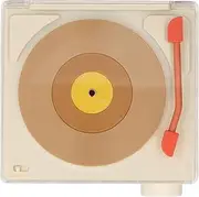 RIZGHWOY Record Player Small Speaker, Vintage Appearance, High Sound Texture, Wake Up, Fall Asleep, Relax, Black Desk Clock, 32G Memory Card Support (Brown)
