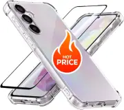 For Samsung Galaxy A15 A14 5G A13 A23 5G Clear Case Phone Cover + Tempered Glass