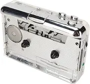 Tape to MP3 Converter, Retro HiFi Stereo Sound USB Cassette Tape Player with Transparent Shell, Lightweight and Portable, Works with 3.5mm AUX Jack