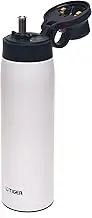 Tiger MCS-A50NWT Water Bottle, 16.9 fl oz (500 ml), Stainless Steel Straw, Mug Bottle, Stainless Steel Bottle, Vacuum Insulated Bottle, Cold Insulation, for Home Use, Tumbler, Snowdrop (White)