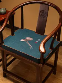 在飛比找松果購物優惠-中式風格紅木傢俱圈椅墊布質幾何圖案卡口坐墊可用於茶椅椅凳 (