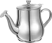 IMIKEYA 18Oz Stainless Steel Oil Dispenser Pot with Sprout Lid Grease Strainer for Kitchen Convenient Cooking Oil Container with Sturdy Handle for Home Use and Oil Storage