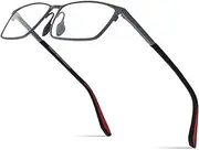 [HONILLESI] Pure Titanium Glasses Frame Men Semi Rimless Square Eyeglasses Eyewear