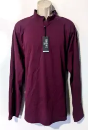 NWT RHONE Men’s Session 1/4 Zip Pullover Sz 2XL Grape Wine Nylon Blend Stretch