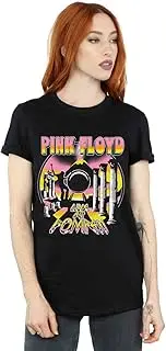 [Absolute Cult] Pink Floyd Women's Live At Pompeii Volcano Boyfriend Fit T-Shirt Black XX-Large