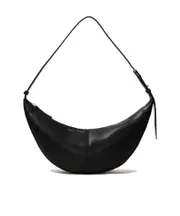 Slide leather shoulder bag One size black