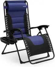 SereneLife Outdoor Adjustable and Foldable Padded Zero Gravity Lawn Chair