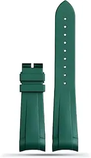 [Generic] 22mm Natural Rubber Silione watch band Special for Tudor Black Bay GMT Curved End Pin/Folding buckle Black Red greenWrist Strap