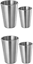 NOLITOY 2sets Stainless Steel Beer Cups Cocktail and Mixed Drink Mugs Drinking Glasses Capacity Premium Broken Resistant Design for All Beverages 2pcs*2