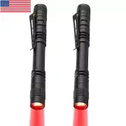 2PCS Red Light LED Torch Portable Torch Emergency Torch Work Light Pen Torch