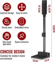 Dyson Vacuum Stand Compatible V6-V15 SV18 SV21 with Accessory Storage