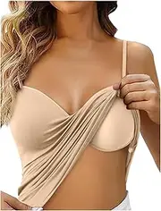 [Aniywn] Women Athletic Tank Top with Built in Sports Bra Workout Spaghetti Strap Tank Top with Pads Bra Casual Camis Tanks