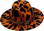 [BESTYASH] Jazz Top Hat Hats Cap for Men Stage Show Hat Straw Fedora Hat for Women Ladies Cap Panama Hat Party Fedora Hat Fedora Cosplay Cap Fashion Flat-Edge Performance Hat Red Felt