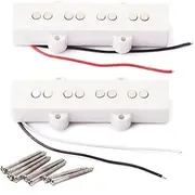Vaguelly 4 String Bass Pickups Jb Bass Guitar Set Bridge Neck Open Style v Magnets Rich Tone Noise-free Gmb09