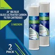 2 pcs Big Blue CTO Carbon Block Water Filters 4.5" x 20" Whole House Cartridges