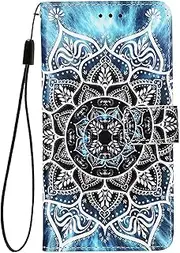 [WOWUDI] for Samsung Galaxy A70 / A70S Case, PU Leather Phone Flip Wallet Silicone Protective Painted Marble[Tripod Function] Phone Case-HDMTL