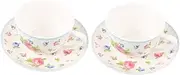 iplusmile 1Set Decorative Bone China Coffee Cup with Saucer Multi Function Tea Mug for Festivals Parties Resistant Design for Home Office Use
