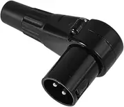 Yardwe XLR Male Right Angle Audio Adapter Fitting Connector for Microphone Guitar Speaker and Audio Equipment Stable Transmission Durable Welding Versatile Use