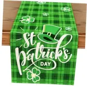 Shamrock St. Patrick's Day Table Runner - 13 x St. Patrick's Day - Green Plaid