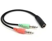 3.5mm 1/8 Stereo Female Mini Jack to 2 Male 3.5 Plug Adapter Audio Y Cable