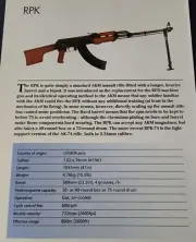 RPK Machine Gun Picture Out of Print Spec Sheet Display Wall Art