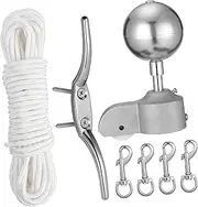Milisten 1 Set Comprehensive Flagpole Replacement Parts Kit Durable Metal Cleat Truck Halyard Snap Hooks Easy Installation for Outdoor Flagpole Maintenance