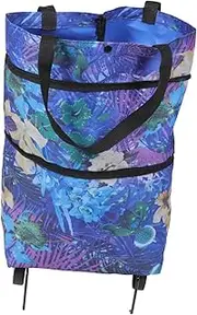 Alipis Fold The Shopping Cart Grocery Bag with Wheel Foldable Cart Bag Shopping Storage Bag Storage Bags Folding Shopping Bag with Wheels Tey Satchel Bag Foldable Grocery Bag Cloth