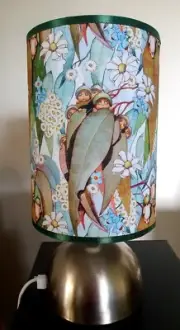 May Gibbs gumnut babies touch Lamp fabric shade snugglepot cuddlepie bulb incl