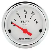 Autometer Arctic White Fuel Level Gauge Electric - 0 - 90 Ohm, 2 1/16 Inch, Short Sweep, AU1315