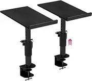 Liquid Stands Studio Monitor Stands - Music Studio Desktop Speaker Stands - 2 Pack 12x9 Clamp-on Adjustable Short or Tall Monitor Speaker Stands for Music Studio Desk Speaker Stand Mount with Tilt